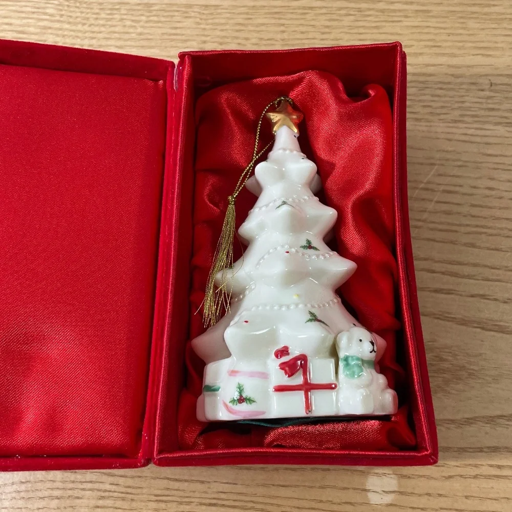 Formalities Baum Bros Christmas Tree Ornament Ivory Gold Collection Velvet Box